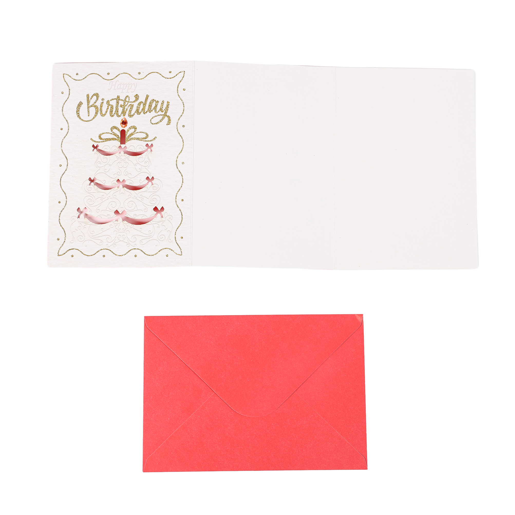 Lace birthday cake greeting card BA013